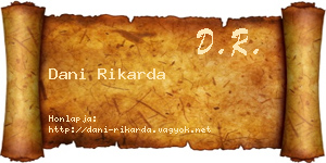 Dani Rikarda névjegykártya